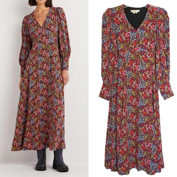 Boden Ditzy Garden Blouson Sleeve Maxi Tea Dress - Picture 1 of 5